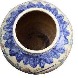 Dinastía <span class=keywords><strong>Ming</strong></span> hecho a mano azul y blanco patrón de loto antiguo China maceta de cerámica jarrón decoraciones para el hogar jarrones de cerámica decoración de China - Product Image 5