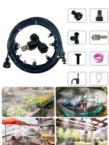Système <span class=keywords><strong>de</strong></span> brumisation à basse pression noir <span class=keywords><strong>de</strong></span> 20 m pour l'été, brumisateur d'eau extérieur pour patio et <span class=keywords><strong>jardin</strong></span> - Product Image 4