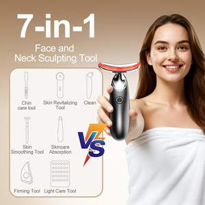 Masajeador Facial y de Cuello, Dispositivo Antienvejecimiento con Luz de 3 Colores, Dispositivo de Belleza Portátil para el Cuidado de la Piel y Masaje Diario - Product Image 4
