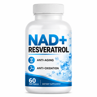 Complément alimentaire en gélules OEM NAD+ avec nicotinamide adénine dinucléotide pour l'énergie cellulaire et le soutien à un vieillissement sain