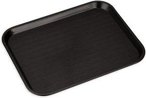<span class=keywords><strong>Plateau</strong></span> de restauration rapide noir 18 x 14 pouces, grands plateaux rectangulaires pour restaurants, plateaux en plastique pour cafétéria, plateaux pour le déjeuner scolaire - Product Image 2