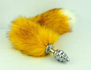 Nuovo stile in metallo dorato anale Plug giallo vendita calda coda di volpe per la femmina - Product Image 4