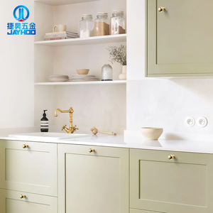 JAYHOO Brass Round Ball Cabinet Knobs French Style Durable Modular Installation for Wardrobe and Cabinet Doors - Product Image 3