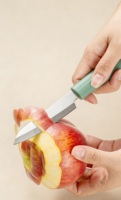 Cuchillo de Cocina de Acero Inoxidable con Funda Protectora, Cuchillo para Cortar Frutas Color Verde Matcha, Cuchilla Afilada