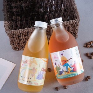 Bouteilles en verre vides de 250 ml, 300 ml et 500 ml, <span class=keywords><strong>moins</strong></span> chères en gros, avec bouchon à vis, pour jus, boissons, vin, lait, eau - Product Image 1