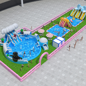 Divertida Piscina Inflable Gigante con Toboganes de Agua y Aspersores, Lona de PVC Resistente, Castillo Inflable para Uso Comercial en Exteriores - Product Image 3