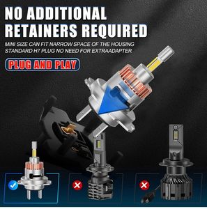 ไฟหน้าโปรเจคเตอร์ LED ขนาดเล็ก H7 H1 50W ปลั๊กเล่น6000LM สำหรับรถยนต์ดัดแปลงมาใหม่เข้ากันได้กับ<span class=keywords><strong>รุ่น</strong></span> A3 A1 A4 - Product Image 5
