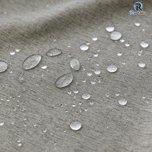 <span class=keywords><strong>Rideau</strong></span> <span class=keywords><strong>de</strong></span> <span class=keywords><strong>douche</strong></span> gris en faux lin 160 GSM, polyester cationique robuste, hydrofuge avec ourlet lesté, fourniture OEM pour hôtels - Product Image 4
