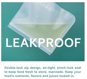 Reusable Bpa free ziplock bags custom food <b>plastic</b> <b>packaging</b> storage bag - Product Image 3