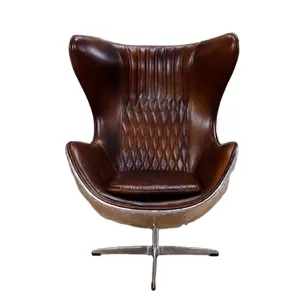 Endüstriyel tarzı imitasyon deri alüminyum tasarımcı oturma odası sandalye Modern