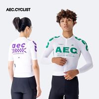 Maillot de cyclisme unisexe AEC à manches courtes en Spandex/Polyester, réversible, respirant, séchage rapide, écologique, grandes tailles, pour vélo de route