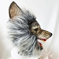 Nouveau Masque de Loup-garou Effrayant, Accessoires de Déguisement, Tête et Griffes de Loup Réalistes, Costume Fantaisie pour Halloween, Masque d'Horreur