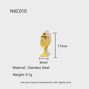 จี้กันน้ำแบบขายส่ง ชุบทอง 14k 18k สแตนเลส 316l รูปขวดเบียร์/ขวดเหล้า สำหรับทำสร้อยข้อมือ สร้อยคอ เครื่องประดับ - Product Image 2