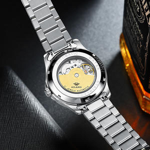 Reloj Mecánico Automático de Esqueleto para Hombre OEM, Correa de Acero Inoxidable con Cierre de Mariposa, Reloj de Pulsera de Moda para Negocios, Juego de Regalo - Product Image 6