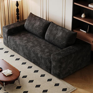 Canapé sectionnel carré convertible moderne de haute qualité, design en velours moelleux, compressé sous vide, ensemble de meubles pour salon - Product Image 4