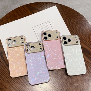 Custodia di Lusso Premium con Glitter Lucidi e Motivo a Conchiglia Diamantata per <span class=keywords><strong>iPhone</strong></span> 17 Pro Max 16 15 <span class=keywords><strong>14</strong></span> 13, Cover Protettiva Completa per Fotocamera - Product Image 1