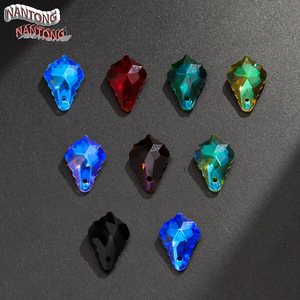 Perles pendentifs en cristal de Nantong en forme de feuille d'érable, à trou unique, pour la fabrication de bijoux, accessoires DIY, 10 mm - Product Image 1