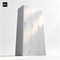 Meuble de Rangement Moderne en Acier à 3 Portes, Verrouillable, Autoportant, Durable et Anti-humidité pour Chambre et Salon – Offre Spéciale