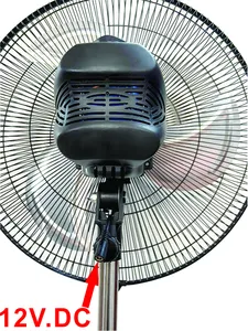 12V Fan BLDC Pin Khẩn Cấp Fan Với Năng Lượng Mặt Trời Panel18Inch Kim Loại DC Năng Lượng Mặt Trời Bệ Fan