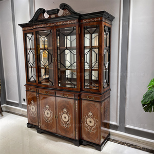 Luxury Solid Wood with Glass and Drawers <b>Sideboard</b> Wine Cabinet Cdh-b-020 Wood Cabinet - Product Image 2