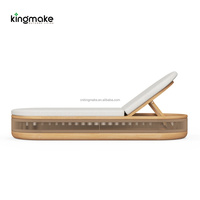 Ensemble de mobilier de plage et de piscine commercial, chaise longue réglable pour villa, resort, spa, chaise longue d'extérieur en teck massif imperméable