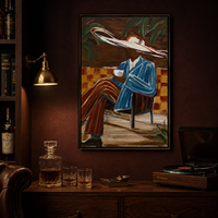 Peinture à l'huile sur toile 100% peinte à la main, style cowboy rétro haut de gamme, épaisseur impasto, pour décoration de salon et chambre à coucher