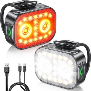 <b>Bicycle</b> Front and Rear <b>Lights</b> Rechargeable Battery Powered Direct Drive MTB Outdoor Night Riding <b>Light</b> Set - Product Image 1