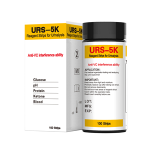 Tiras Reactivas de Orina URS <span class=keywords><strong>5</strong></span> en 1, <span class=keywords><strong>5</strong></span> Parámetros de Prueba: <span class=keywords><strong>UTI</strong></span>, Proteínas, Leucocitos, Nitritos, PH, Cetosis, 100 Unidades - Product Image 4