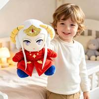 Peluche Anime Kawaii Personnalisée Assise, Jouet en Peluche de Dessin Animé Personnalisé avec Coiffure Détaillée pour les Fans de Jeux, Peluche Personnalisée