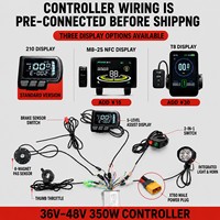 Kit de conversion de vélo électrique 48V 350W 30Ah, autonomie 130-150KM, batterie sur porte-bagages arrière, écran LCD, capteur de frein, accélérateur à pouce, capteur PAS