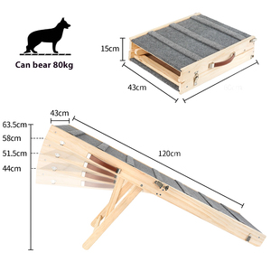 Faltbare, verstellbare, stabile Holz-Hunderampe, tragbare, robuste Hundeleiter, Gelenkunterstützung, Knochengesundheit, rutschfeste Oberfläche, hohe Haustiertreppe - Product Image 2