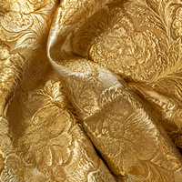 Tissu Jacquard Brocart Métallique, Texture Florale 3D, Tissu en Gros à Faible MOQ pour Robe de Soirée