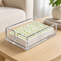 Boîte de rangement moderne carrée en acrylique transparent pour serviettes en papier de salle de bain, boîtes de rangement alimentaire écologiques, présentoir pour notes et papeterie