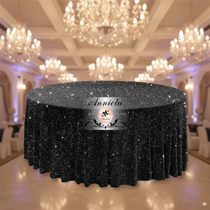 ANNIELU Nappe de table en velours à paillettes en polyester de luxe pour mariage, célébration, maison, banquet, fête - Product Image 1