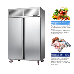 <span class=keywords><strong>Congelatore</strong></span> Verticale Commerciale in Acciaio Inox a 2 Porte, Temperatura -18~-22°C, Lunghezza 1400mm, Larghezza 830mm, Altezza 2050mm - Product Image 2