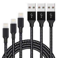 Amazon hohe qualität lager 1m 2m 3M nylon Geflochtene kabel 8pin USB schnelle ladegerät kabel für iPhone 11 daten kabel