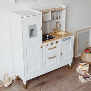 Ahşap büyük oyun evi yapay ses ışık parlayan popüler mutfak oyuncak seti ahşap pişirme ocağı çocuklar için - Product Image 2