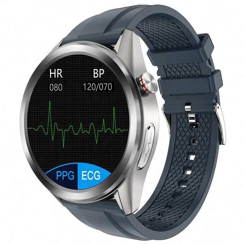 นาฬิกาออกกำลังกายสำหรับผู้ชายสายรัดข้อมือเพื่อสุขภาพ ECG PPG ออกซิเจนในเลือดอัตราการได้ยิน1.3นิ้วสายนาฬิกาอัจฉริยะระบบแอนดรอยด์หน้าจอสัมผัสเต็มรูปแบบ