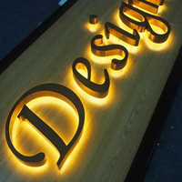 Enseigne commerciale LED rétroéclairée 3D avec bande LED lumineuse en acier inoxydable, enseigne publicitaire éclairée avec transformateur