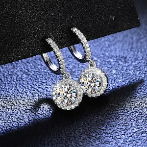 Orecchini Moissanite S925 orecchini in argento con diamanti da laboratorio per orecchini quadrati classici femminili qualità D colore