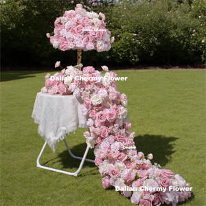 Dalian Chermy fiori <span class=keywords><strong>rosa</strong></span> Runner fiori fiori fiori artificiali Runner <span class=keywords><strong>rosa</strong></span> per la decorazione di nozze - Product Image 2