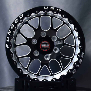 Rines Forjados Beadlock para Carreras de Drag, Color Negro Brillante S77 HD, Rines Esfumados Negros Brillantes para Ford F150 Raptor - Product Image 2
