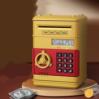 Hucha Electrónica Automática, Mini Caja Fuerte para Monedas y Billetes, con Contraseña, Código, Llave y Cerradura, Tipo Cajero Automático, Regalo para Niños