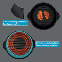 Four à micro-ondes et friteuse pour saucisses, ailes de poulet, steak de bœuf, filet de poisson, riz cuit à la vapeur - Compatible lave-vaisselle, pot chauffant léger