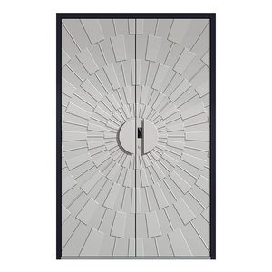 Porte en aluminium de fonte de couleur de grain en bois isolée thermique pour des <span class=keywords><strong>climats</strong></span> extrêmes - Product Image 3
