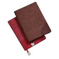 Carnet de notes professionnel A5 en cuir de qualité supérieure avec logo personnalisé, couverture rigide en papier épais et marque-page métallique - Cadeau