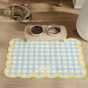 Matzoo Pet Feeding <b>Mat</b> Checkered Rectangle Stain Resistant For <b>Cats</b> Dogs - Product Image 3