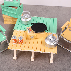 Petits jouets pour enfants, maison de jeu, chaise pliante miniature de simulation, table de pique-nique de camping, accessoires en plastique - Product Image 4