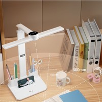 Lampe de bureau à LED personnalisée, lampe de lecture tactile à intensité variable avec port temporel type-C avec porte-stylo Lampe de table à LED