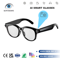 Lunettes intelligentes IA avec caméra et enregistreur vidéo, commande vocale, traduction pour les voyages en extérieur et les affaires, verres interchangeables
